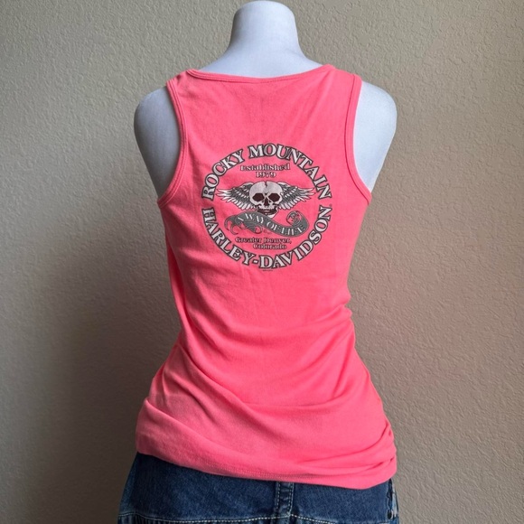 Harley-Davidson Hot Pink Fitted Sleeveless Tank Top - Picture 2 of 5